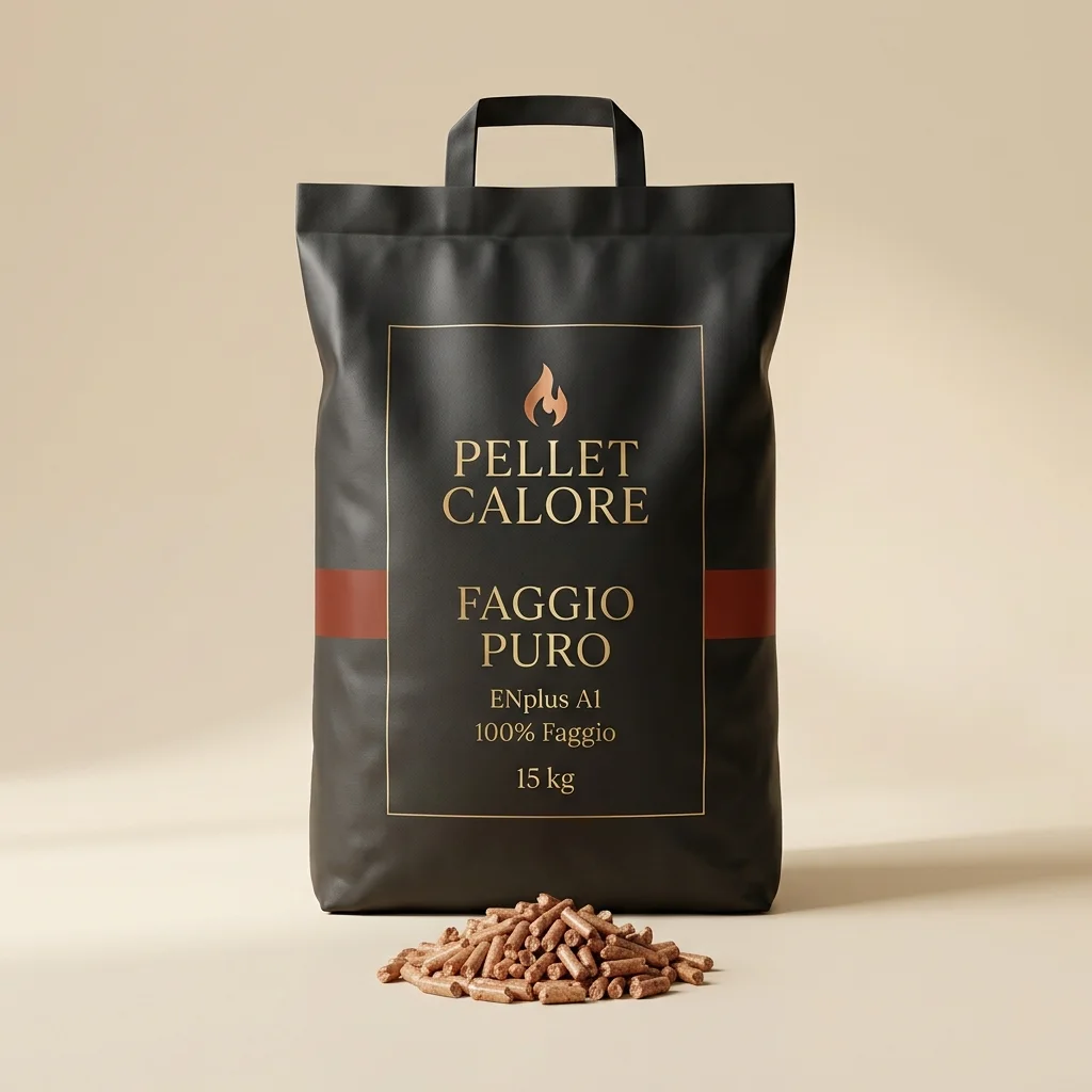Sacco 15 kg Pellet Calore Faggio Puro