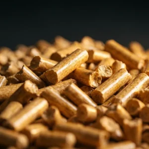 Primo piano di pellet di legno premium